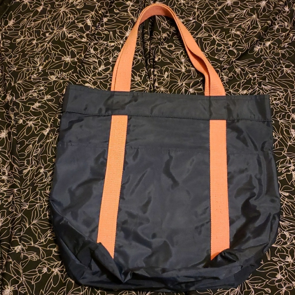 Nylon blue/pink tote bag